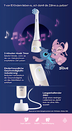 Elektrische Zahnbürste Kinder iO Angel mit Reiseetui, ab 6 Jahren Oral-B