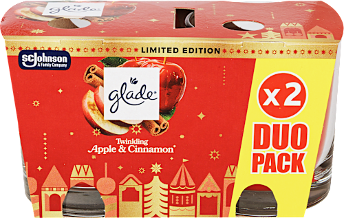 Illatgyertya apple&cinnemon duo csomagolásban glade