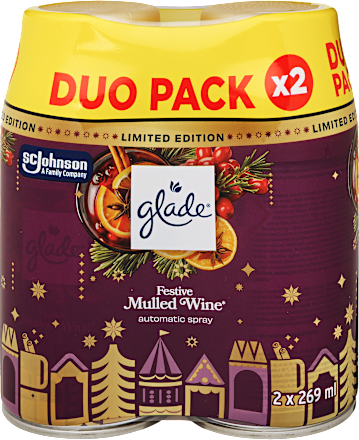 Automata légfrissítő utántöltő Festive Mulled Wine duo csomagban glade
