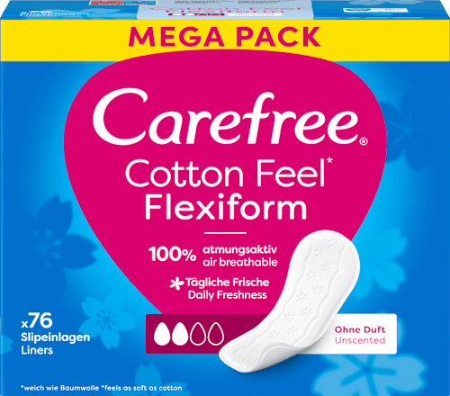 Slipeinlagen Cotton Feel Flexiform ohne Duft Carefree