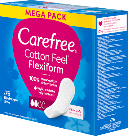 Slipeinlagen Cotton Feel Flexiform ohne Duft Carefree