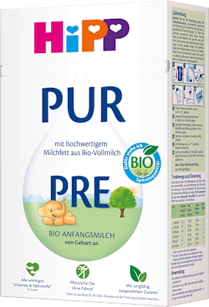 Anfangsmilch Pre Pur von Geburt an HiPP