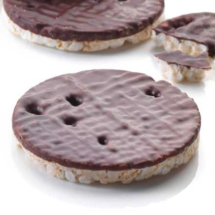 Gallette di riso bio ricoperte di cioccolato fondente dmBio