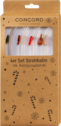 Trinkhalme aus Glas Weihnachtsmotive 5tlg Dekorieren & Einrichten