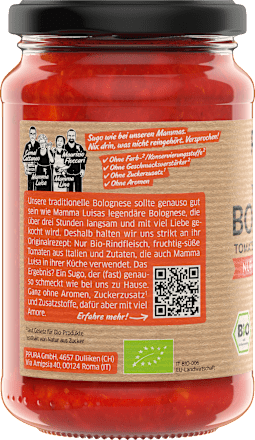 Tomatensauce, Bolognese mit Rindfleisch PPURA