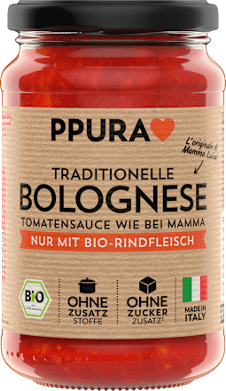 Tomatensauce, Bolognese mit Rindfleisch PPURA