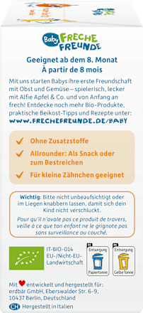 Babysnack Knusper-Schnitte Banane & Kürbis ab dem 8. Monat, 6x14g Freche Freunde