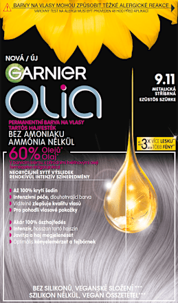 Farba na vlasy - 9.11 metalická strieborná GARNIER olia