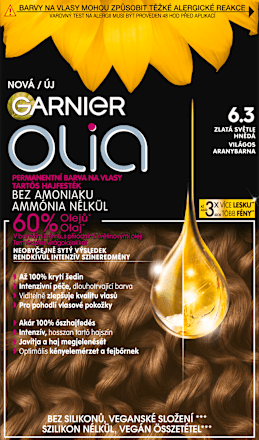 Farba na vlasy - 6.3 zlatá svetlo hnedá GARNIER olia