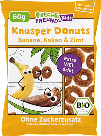 Kindersnack Knusper Donuts Banane, Kakao & Zimt ab 3 Jahren Freche Freunde