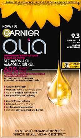 barva na vlasy 9.3 Zlatá světlá blond GARNIER olia