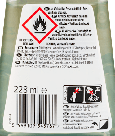 Active Fresh náplň na vodní bázi do automatického difuzéru vanilka a bambucké máslo AIR WICK