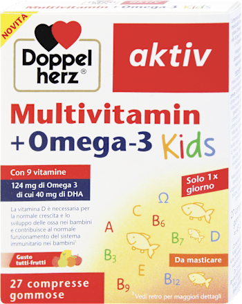 Compresse gommose Multivitamin + Omega-3 Kids Doppelherz