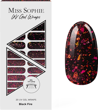 Nálepky na nechty UV Gel Wraps Black Fire MISS SOPHIE
