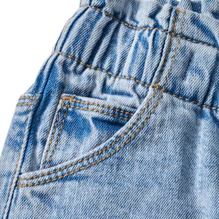 Jeans mit Paperbag-Bund, Muschelsaum & weitem Schnitt, blau, Gr. 116 ALANA