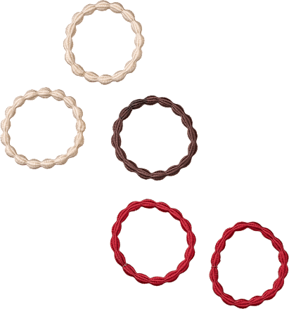 Haargummis Bubble-Optik, braun/rot/creme ebelin