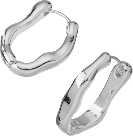 Creolen organische Form, Silber-Optik ebelin