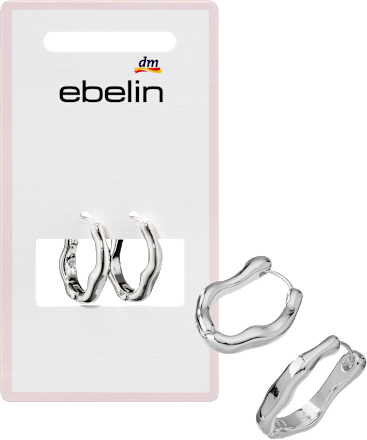 Creolen organische Form, Silber-Optik ebelin