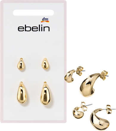Ohrstecker Tropfenform, Gold-Optik ebelin