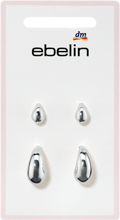 Ohrstecker Tropfenform, Silber-Optik ebelin