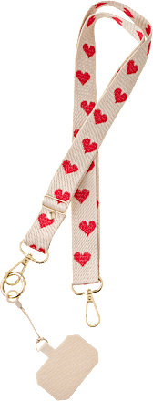 Handykette mit Herzen, beige ebelin
