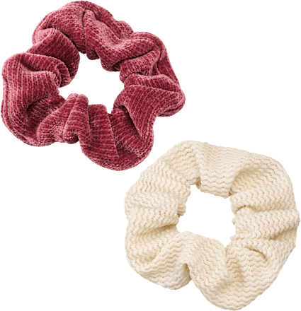 Scrunchies Samt, beige, rosa ebelin