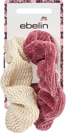 Scrunchies Samt, beige, rosa ebelin
