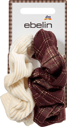 Scrunchies Cord-Optik & Karomuster, rot/creme ebelin