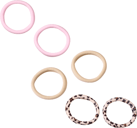 Haargummis beige, rosa, Leo-Muster ebelin