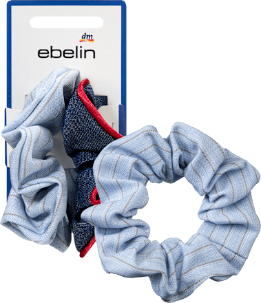 Scrunchies Denim & Streifen, blau ebelin