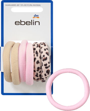 Haargummis beige, rosa, Leo-Muster ebelin