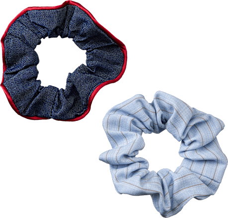 Scrunchies Denim & Streifen, blau ebelin