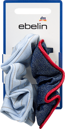 Scrunchies Denim & Streifen, blau ebelin