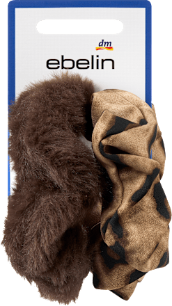 Scrunchies Felloptik & Leo-Muster, braun
 ebelin