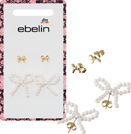 Ohrstecker Schleifen & Perlen, Gold-Optik ebelin
