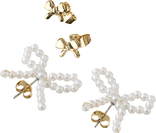 Ohrstecker Schleifen & Perlen, Gold-Optik ebelin