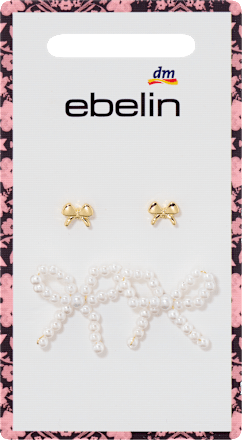 Ohrstecker Schleifen & Perlen, Gold-Optik ebelin