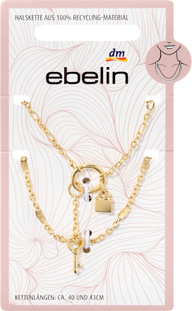 Halsketten mit Schloss & Schlüssel, Gold-Optik ebelin