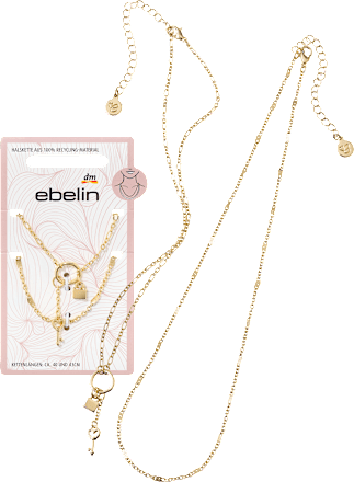 Halsketten mit Schloss & Schlüssel, Gold-Optik ebelin