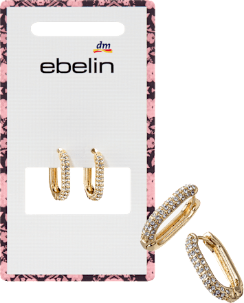 Creolen mit Strasssteinen, Gold-Optik ebelin