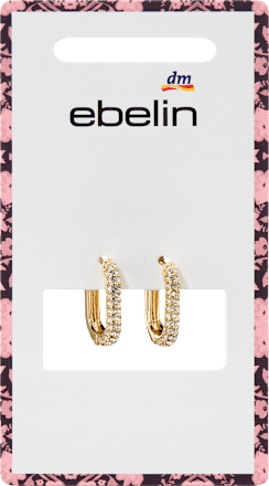 Creolen mit Strasssteinen, Gold-Optik ebelin
