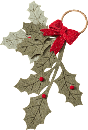 Filzzweig Ilex mit Beeren zum Aufhängen (14x3x27 cm) BOLTZE