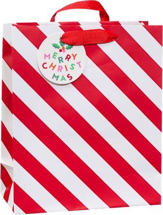 Geschenktasche Streifen, Sterne, Nussknacker & Häuser, midi hoch Profissimo