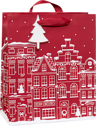 Geschenktasche Streifen, Sterne, Nussknacker & Häuser, midi hoch Profissimo