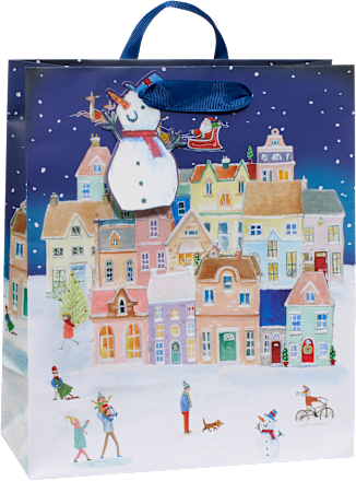Geschenktasche Weihnachtsdorf & Karussel, midi hoch Profissimo