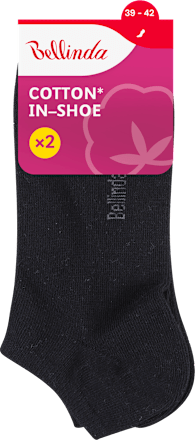 dámské ponožky Cotton In-Shoe, velikost 39-42, černé Bellinda