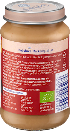 Früchte Bratapfel Pflaumenpüree & Vanille-Soße ab dem 5. Monat babylove