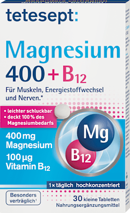 Tabletten Magnesium 400 + B12 tetesept