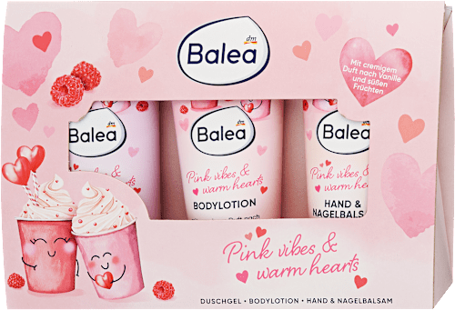 Set cadou cu extract de zmeură  Pink Vibes & Warm Hearts Balea