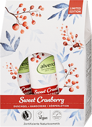 Ajándékcsomag Sweet Cranberry, alverde NATURKOSMETIK